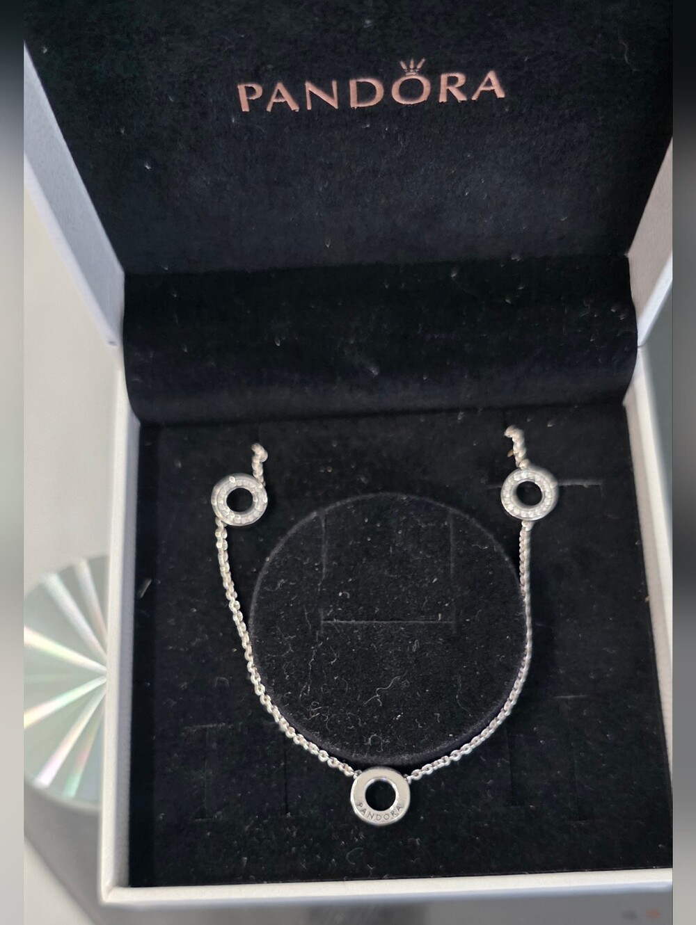 Pandora Reversible Silver Open Circle Necklace - Silver